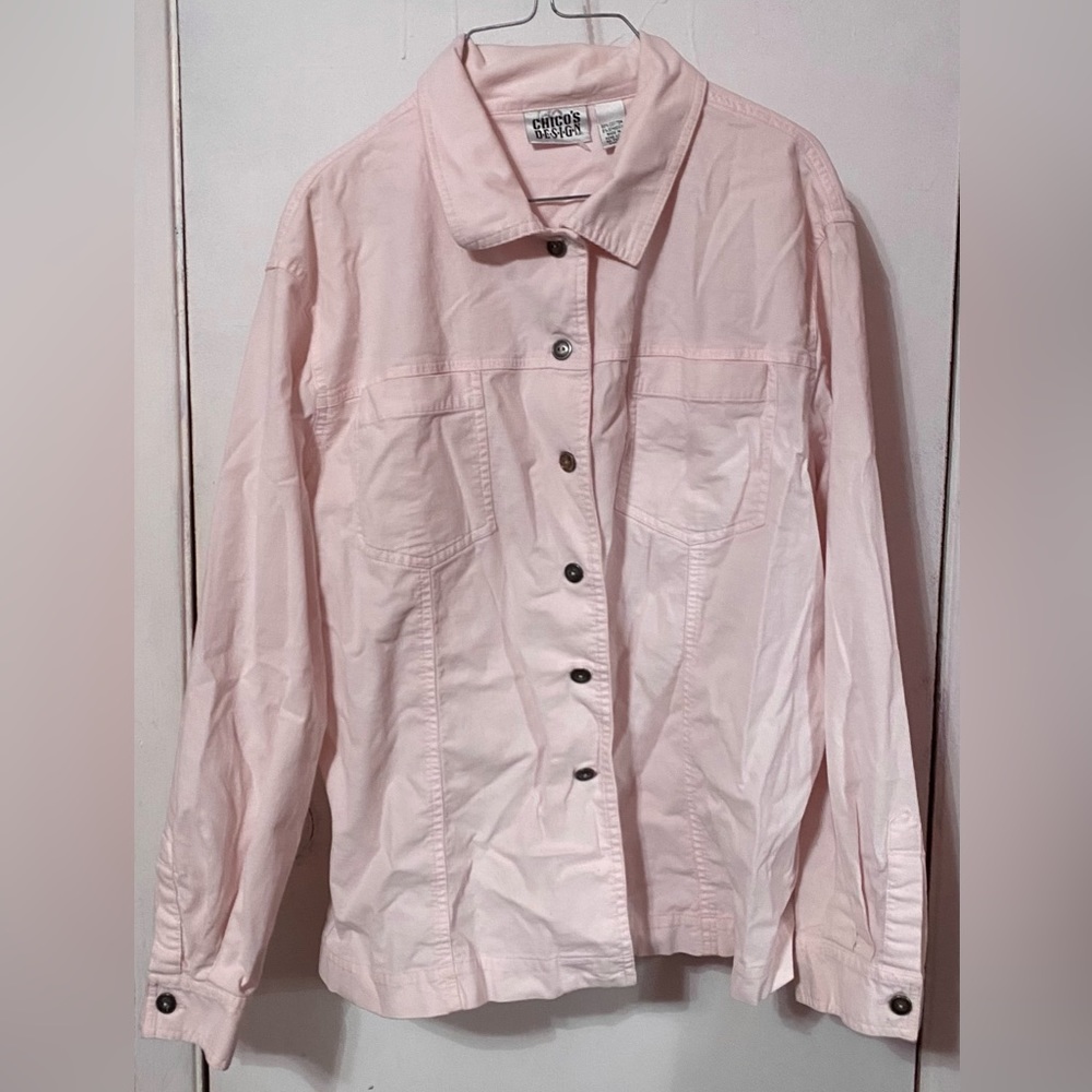 Pale pink corduroy feeling button up